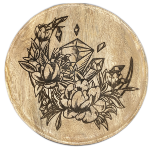 Decoratief Bord (ø19,5cm) voor Edelstenen en Kristallen - Kristal, Maan en Bloemen